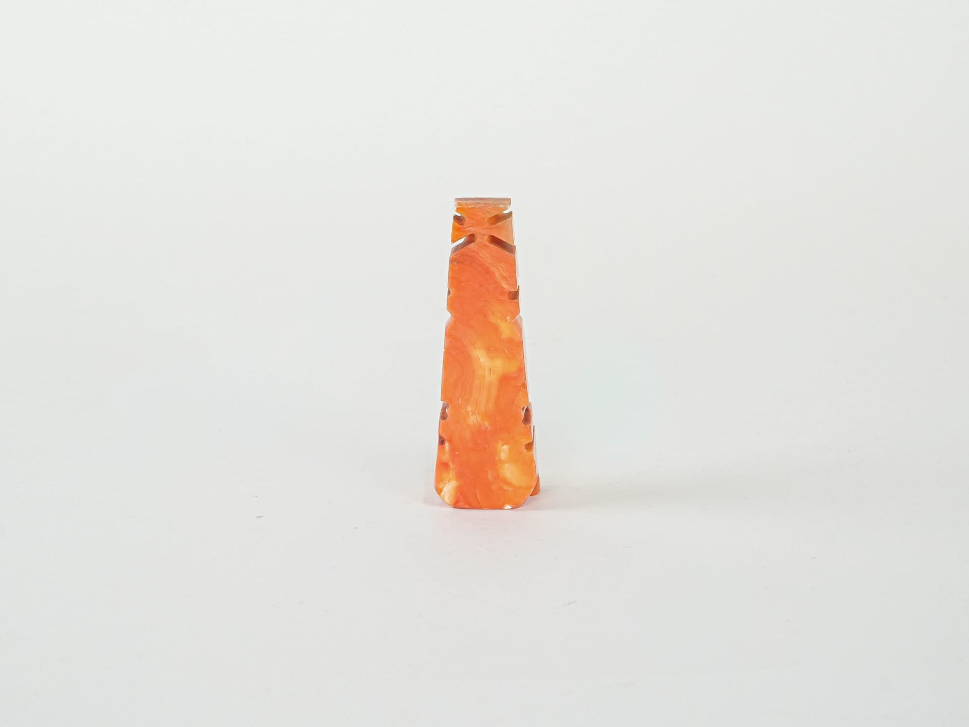 Rzeźba prekolumbijska, pomarańczowy, onyks, Włochy, lata 80. - 222895