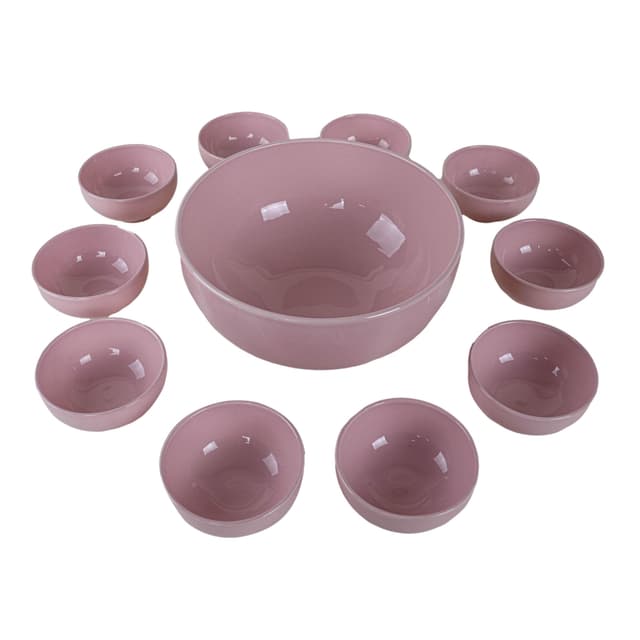 Set of bowls, pink ceramic, France, 1980s. - DIMENSION