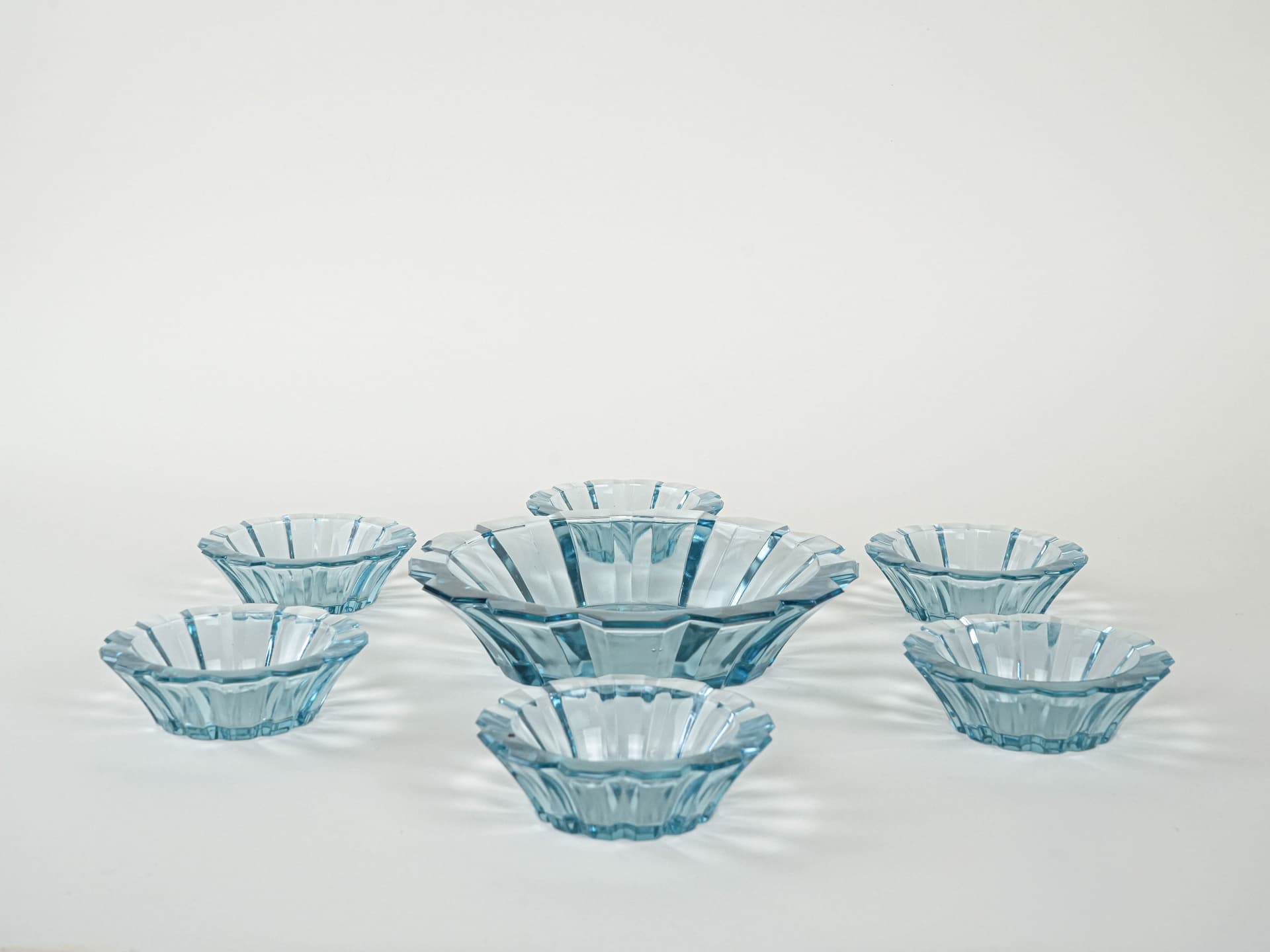Set of Decorative Bowls, Turquoise Glass, Italy, 1970s. - 222918