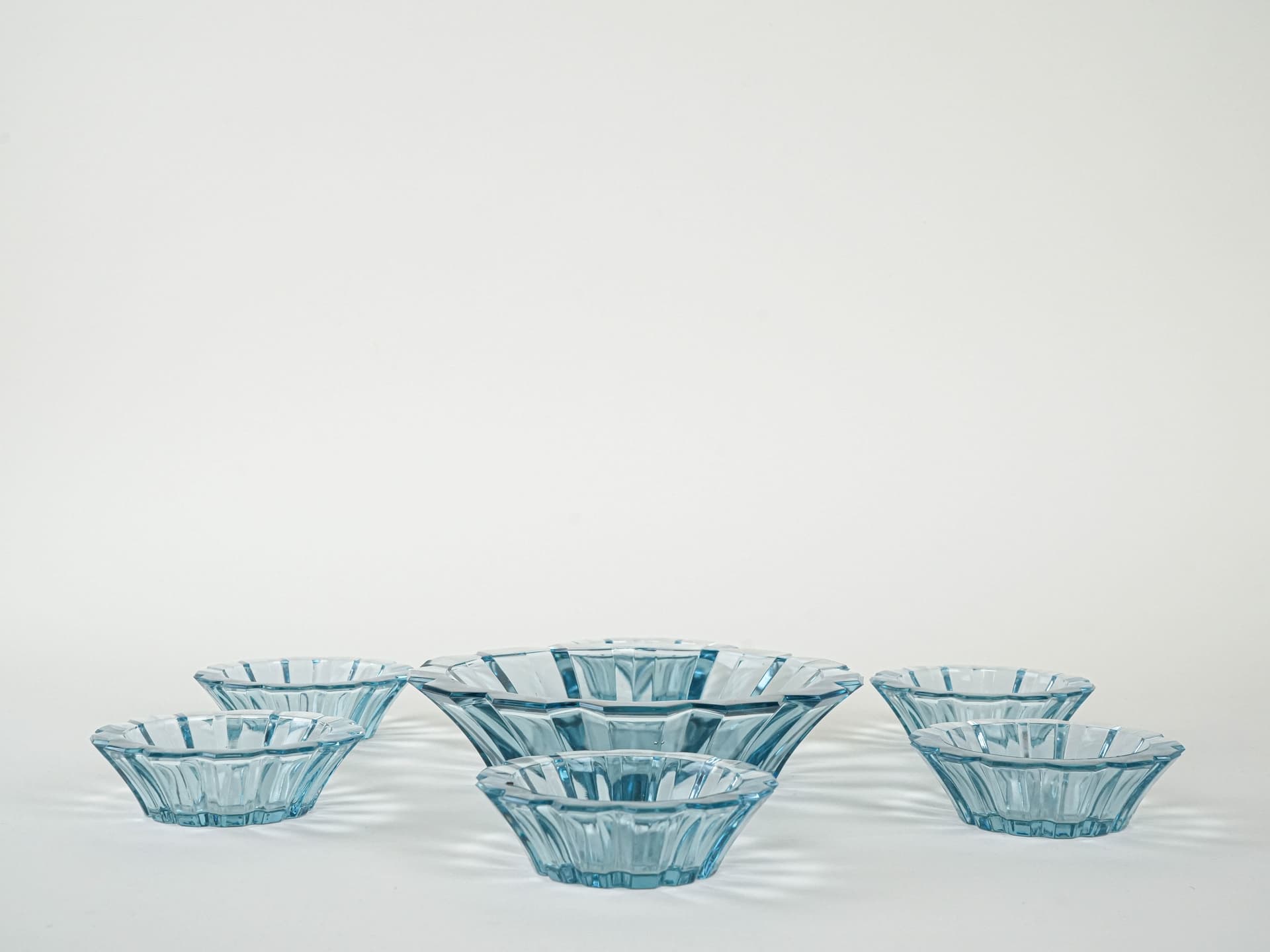 Set of Decorative Bowls, Turquoise Glass, Italy, 1970s. - 222920