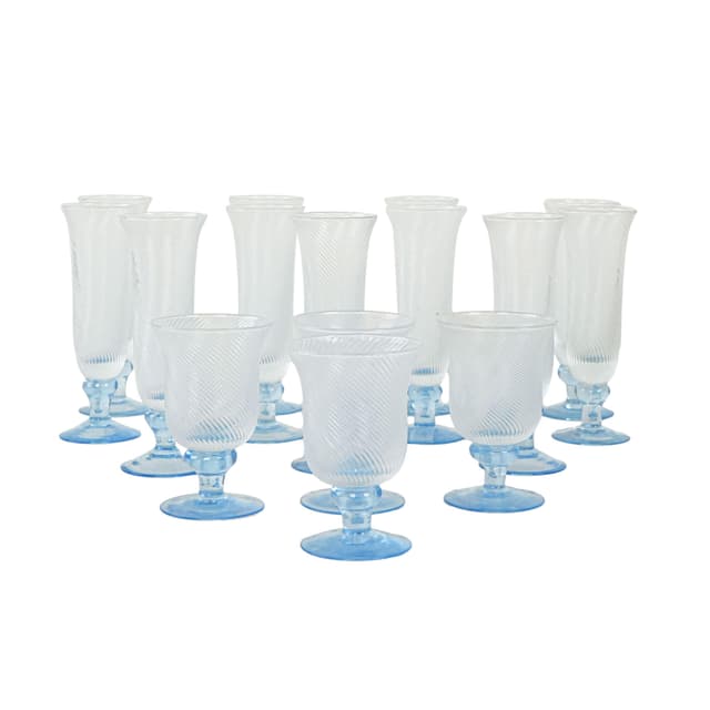 Komplet kieliszków, transparentne szkło, Włochy, lata 70. - WYMIARY