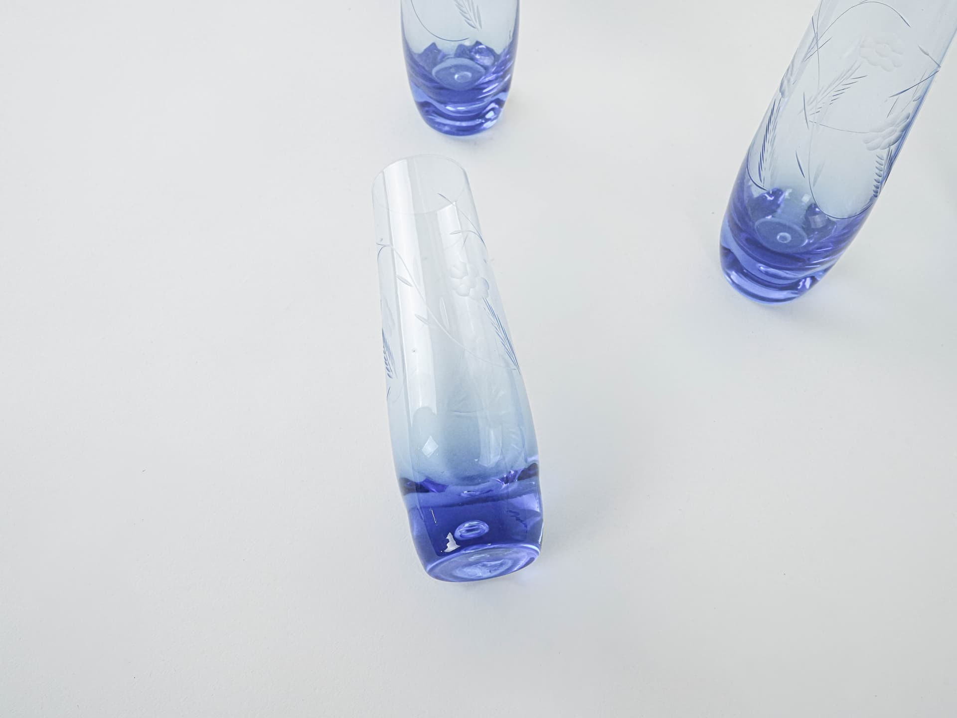 Komplet szklanek, kobaltowy, szkło, Włochy, lata 80. - 222942