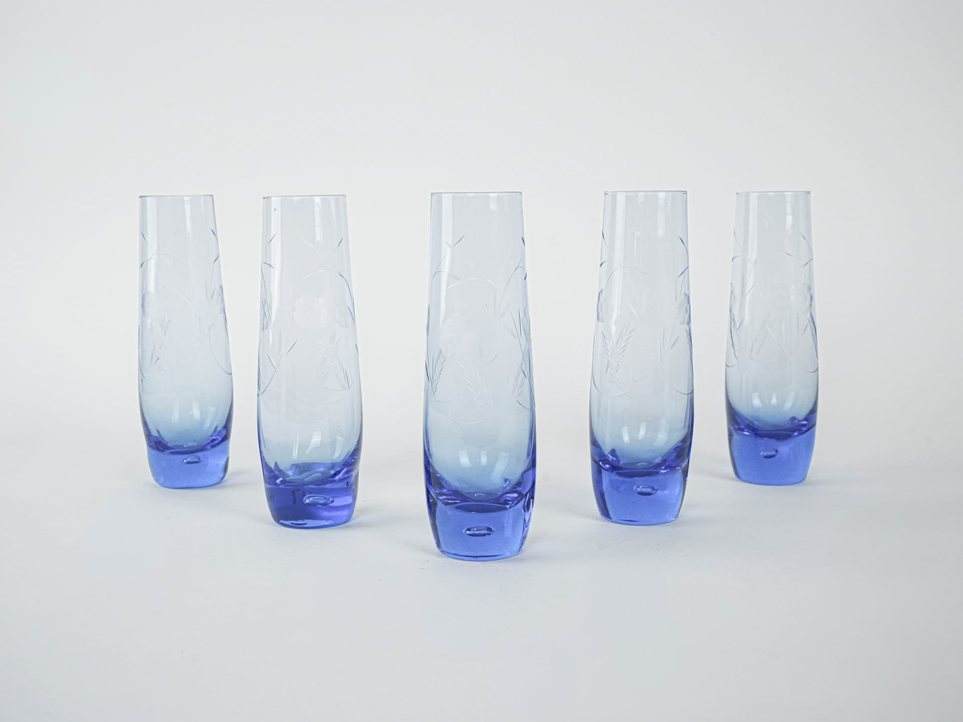 Komplet szklanek, kobaltowy, szkło, Włochy, lata 80. - 222938