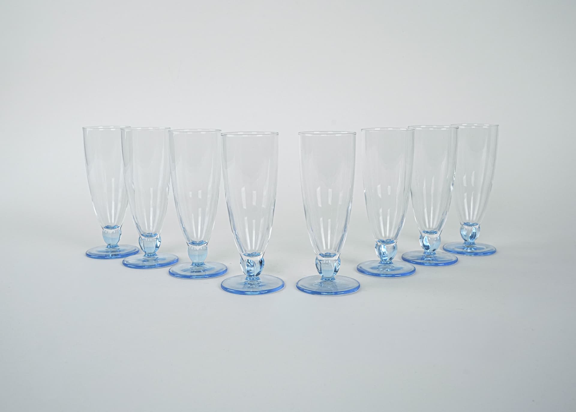 Komplet kieliszków, transparentny, szkło, Włochy, lata 80. - 222966