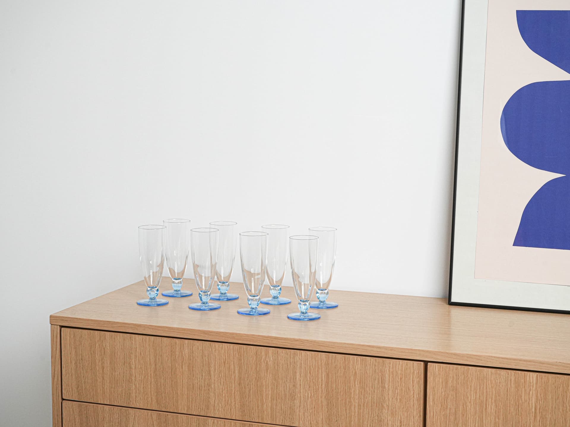 Komplet kieliszków, transparentny, szkło, Włochy, lata 80. - 222964