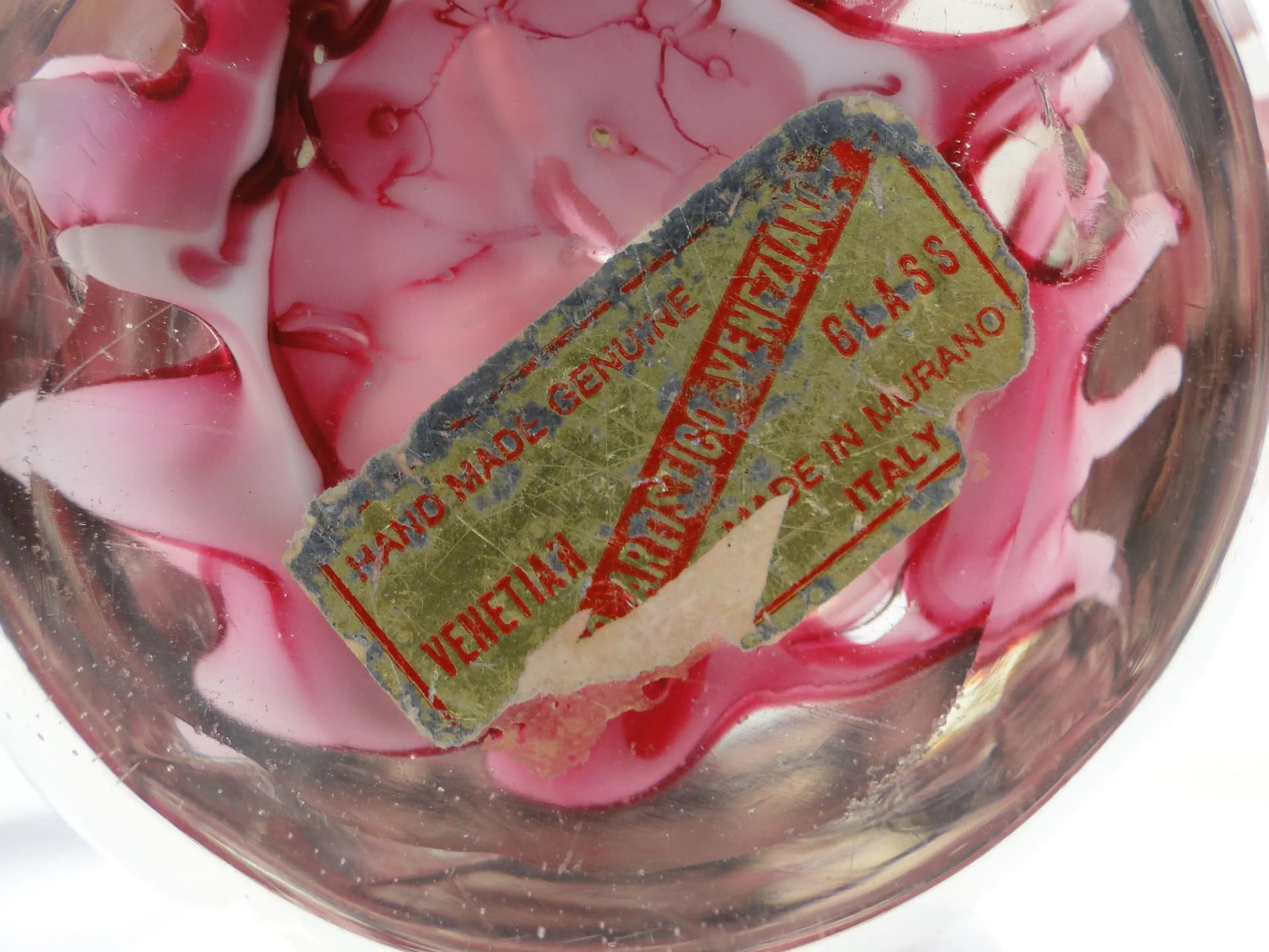 Przycisk do papieru Murano, szkło multikolor, Venitam, Włochy, lata 50. - 16256