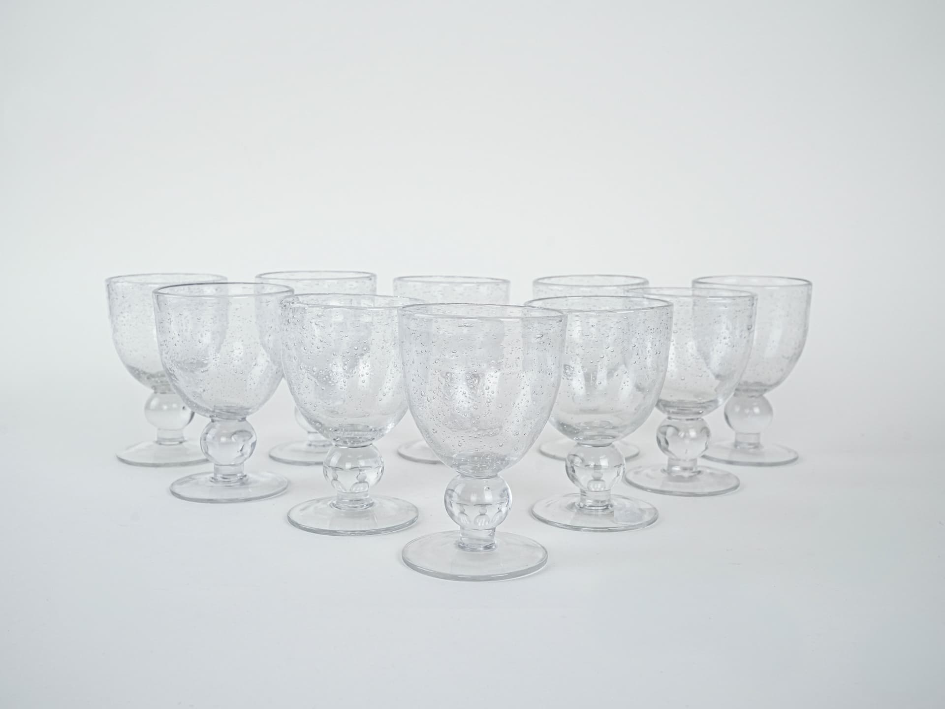 Komplet kieliszków, transparentne szkło, Włochy, lata 70. - 223040