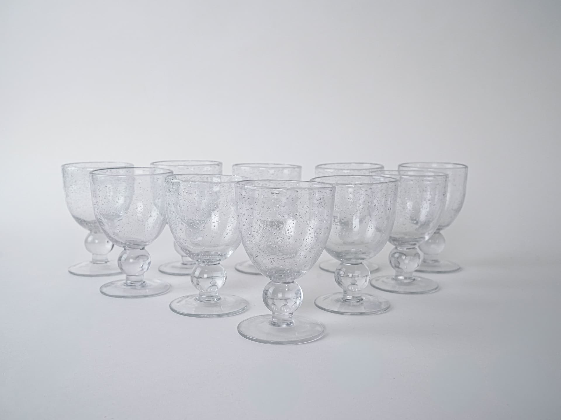 Komplet kieliszków, transparentne szkło, Włochy, lata 70. - 223041