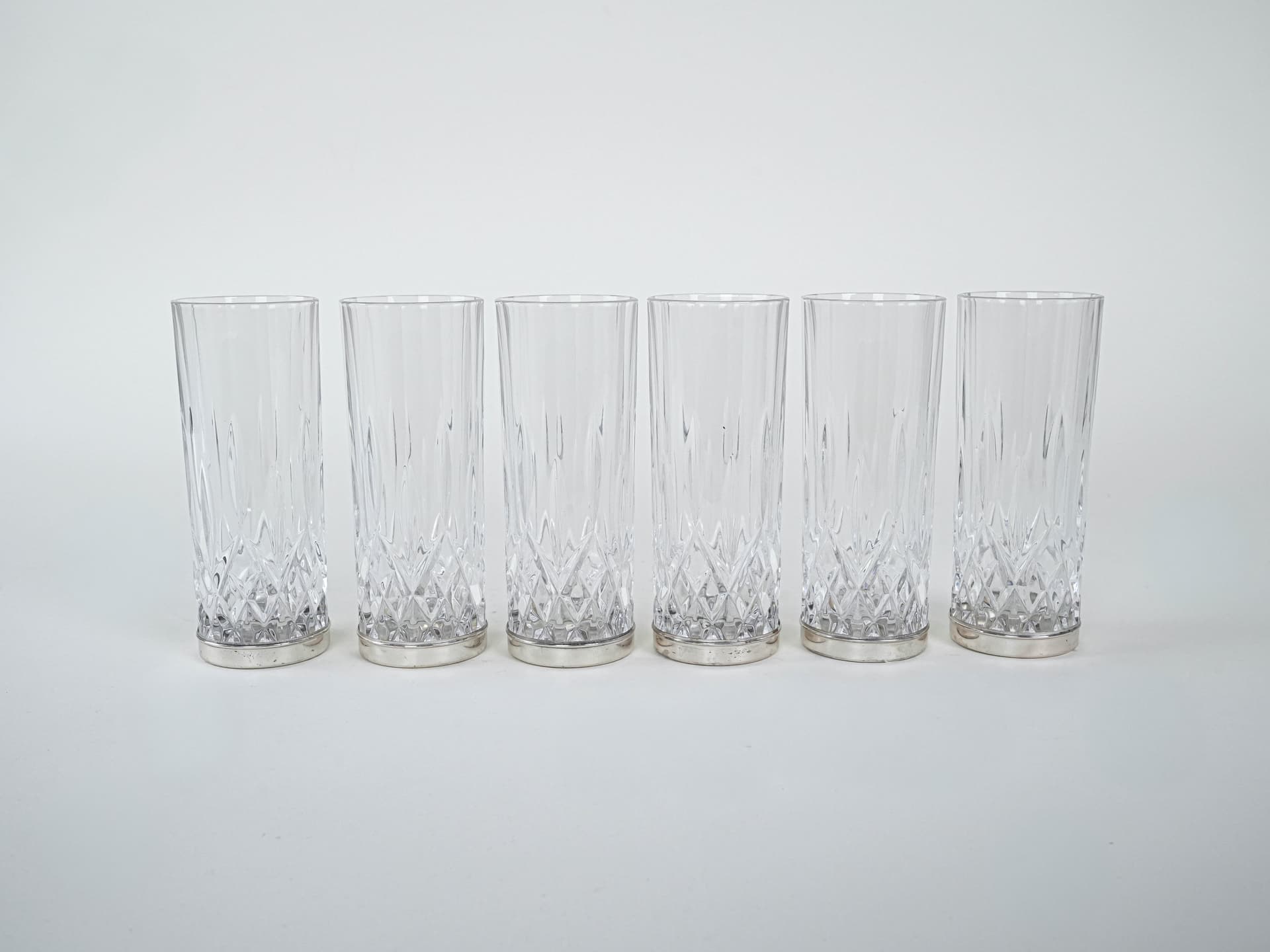 Komplet szklanek, transparentny kryształ, Włochy, lata 60. - 223058