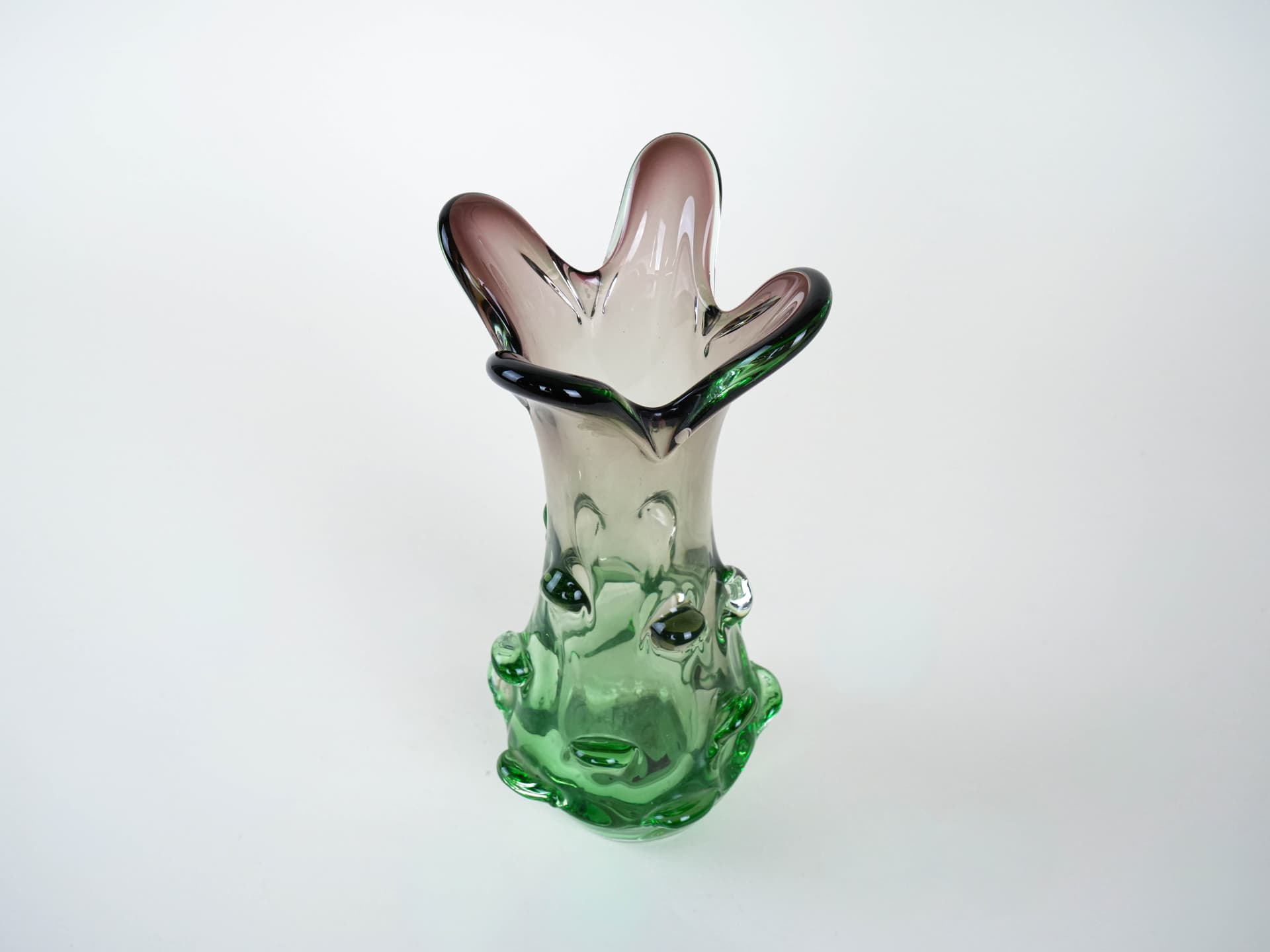 Wazon Murano, zielony, szkło, Włochy, lata 60. - 223067