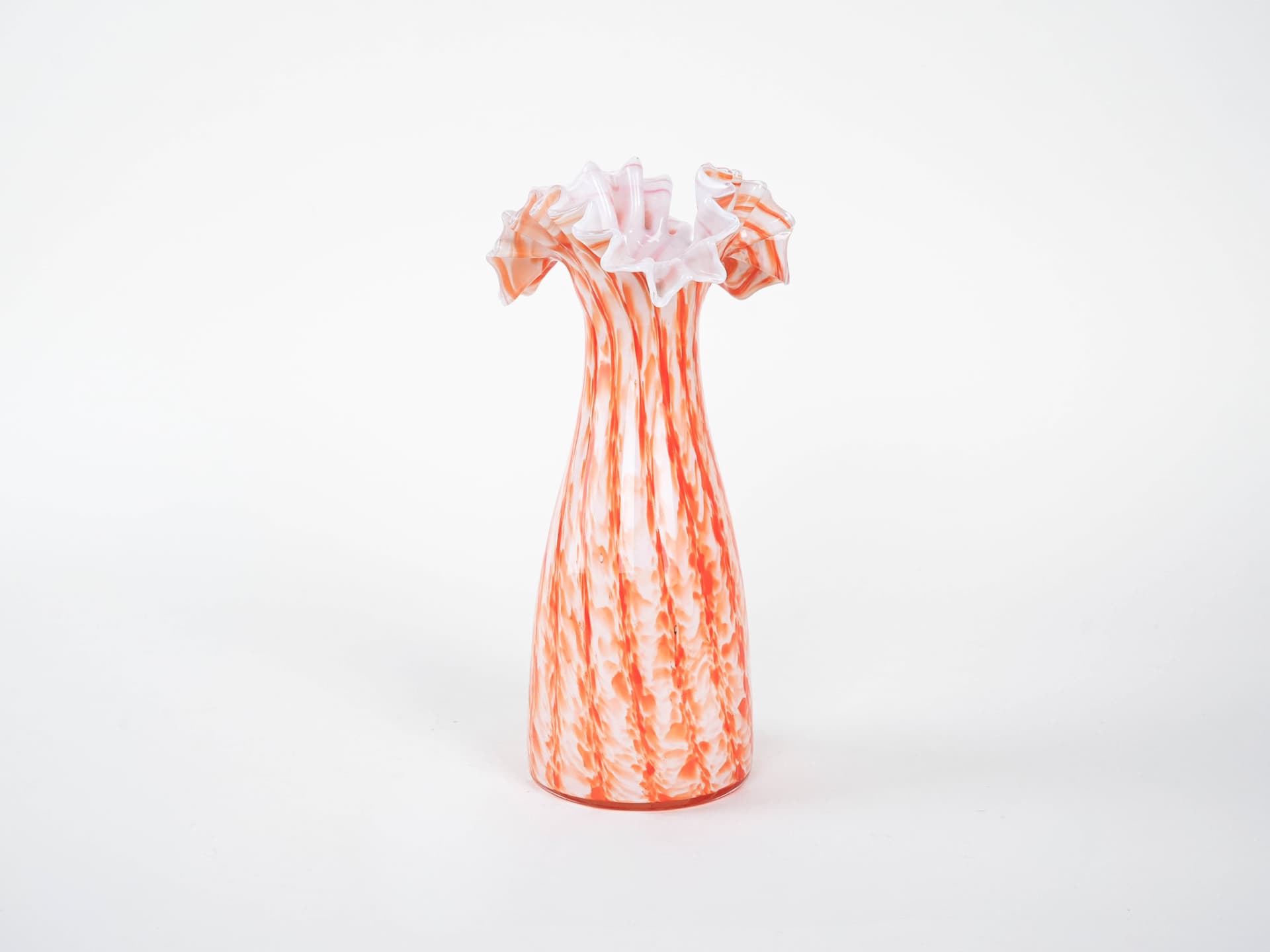 Wazon, pomarańczowy, szkło, Włochy, lata 60. - 223082