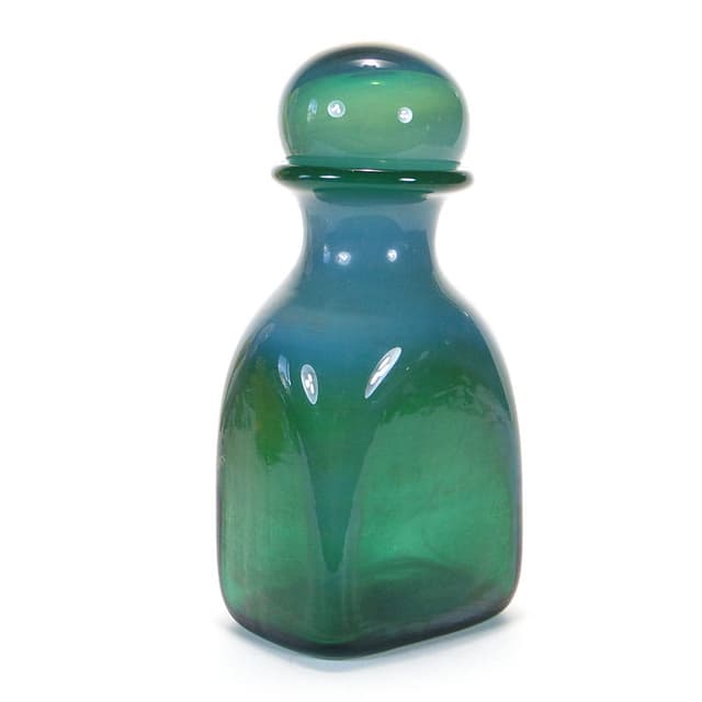 Karafka, szkło barwione multicolor, proj. B. Świstacka, Polska, lata 70. - WYMIARY