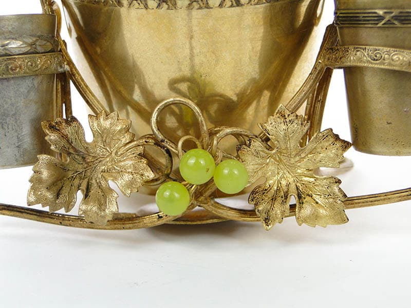 Art Nouveau Grappa Set, golden brass, Austria, early 20th c. - 223148