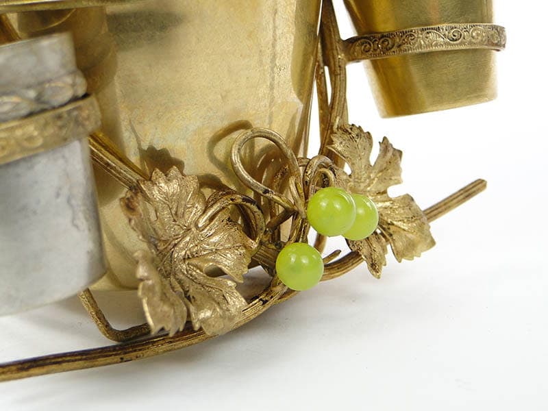 Art Nouveau Grappa Set, golden brass, Austria, early 20th c. - 223152