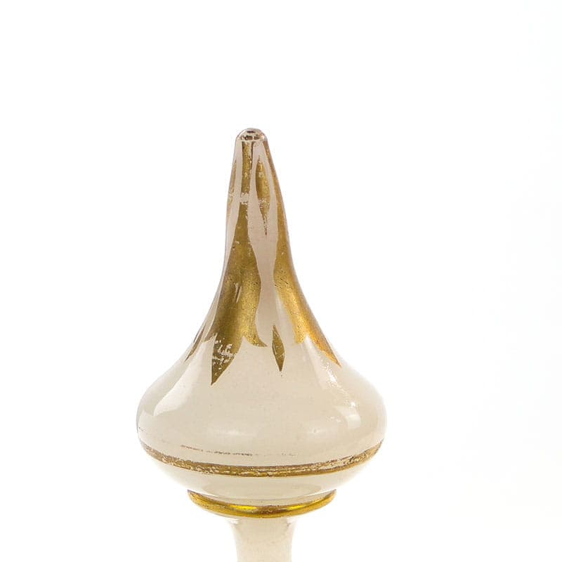 Karafka Biedermeier, szkło opalowe ivory white, szkło uranowe żółto-zielone, Austria, XIX w. - 223162