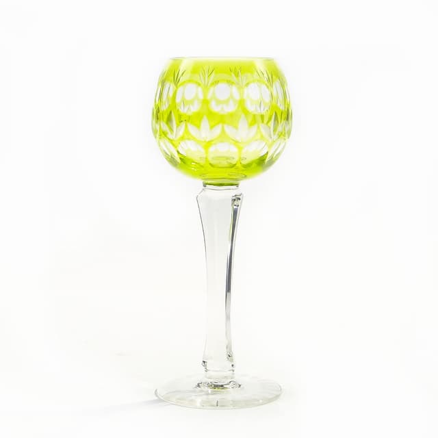 Kielich remer, zielony, kryształ, Austria, lata 30. - WYMIARY