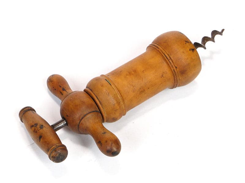 Korkociąg Biedermeier, orzech brązowy ciemny, stal, Austria, XIX w. - 223210