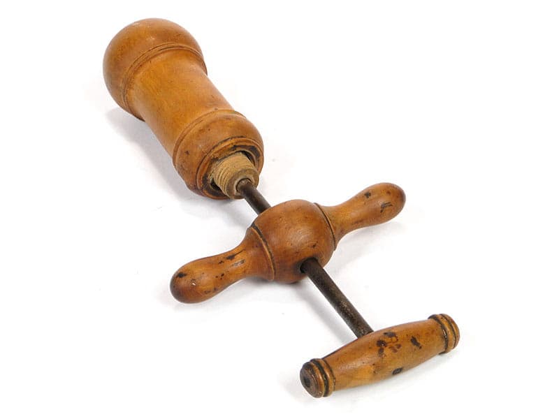 Korkociąg Biedermeier, orzech brązowy ciemny, stal, Austria, XIX w. - 223207