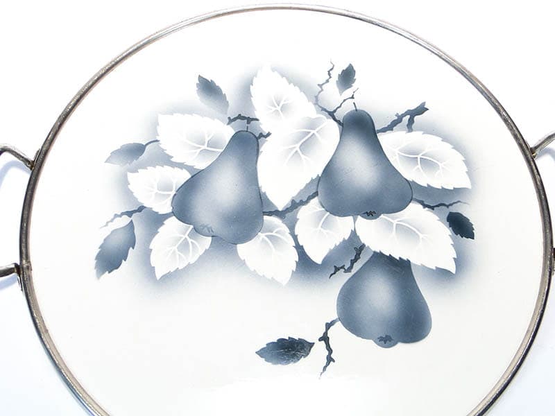 Taca secesyjna, szara, ceramika, mosiądz, Niemcy, lata 20. - 223218