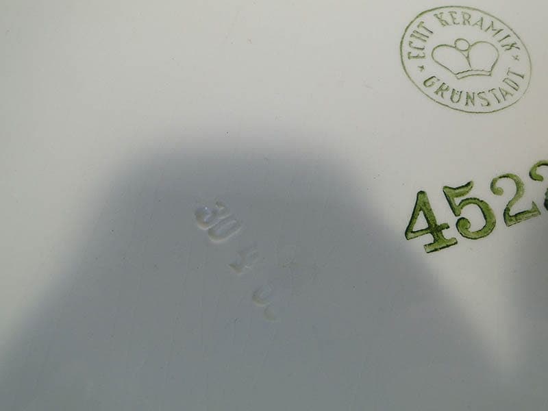 Taca secesyjna, szara, ceramika, mosiądz, Niemcy, lata 20. - 223217