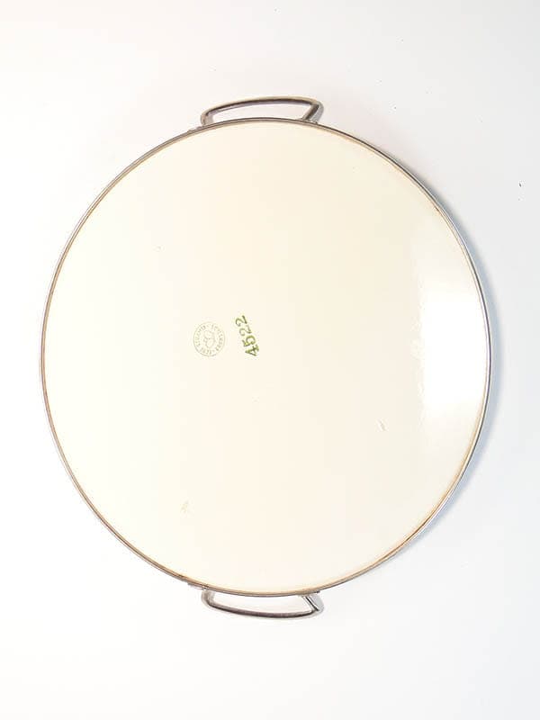 Taca secesyjna, szara, ceramika, mosiądz, Niemcy, lata 20. - 223214