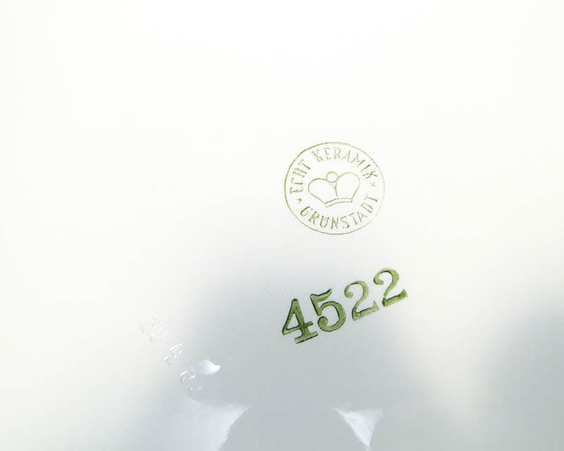 Taca secesyjna, szara, ceramika, mosiądz, Niemcy, lata 20. - 223215