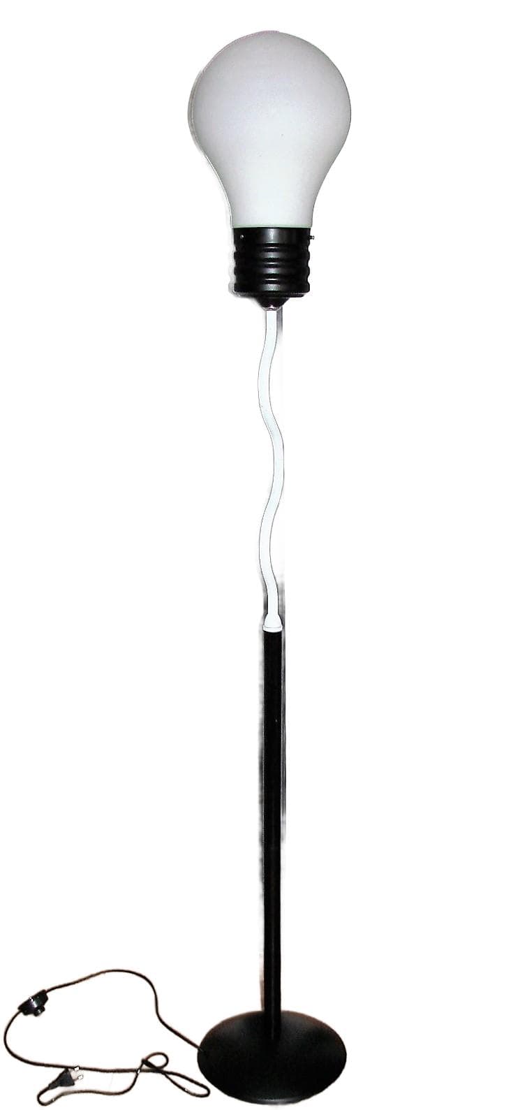 Floor lamp Bulb, black metal, glass, 1980s.