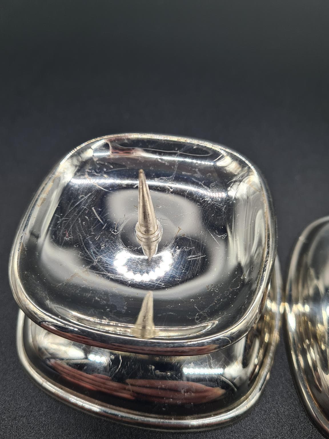 Para świeczników, Mid-Century Modern, srebrny, metal chromowany, WMF, Niemcy, lata 60. - 223232