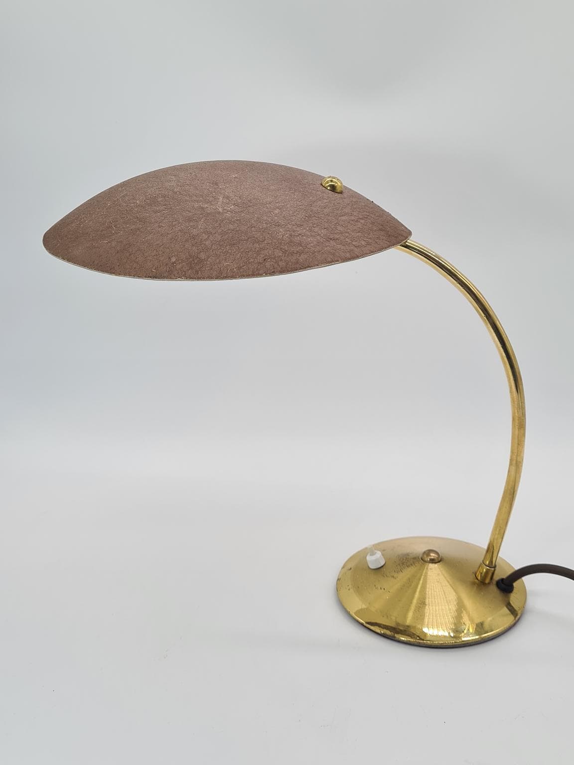 Lampa stołowa, złoty mosiądz, lata 60. - 223276