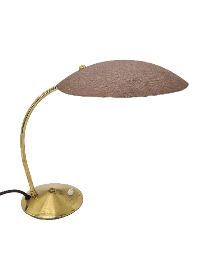 Lampa stołowa, złoty mosiądz, lata 60. - WYMIARY