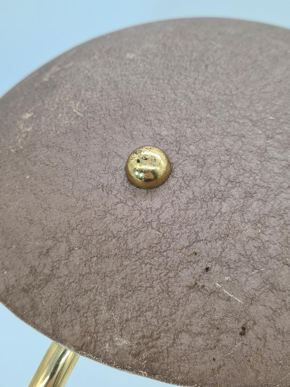 Lampa stołowa, złoty mosiądz, lata 60. - 223277