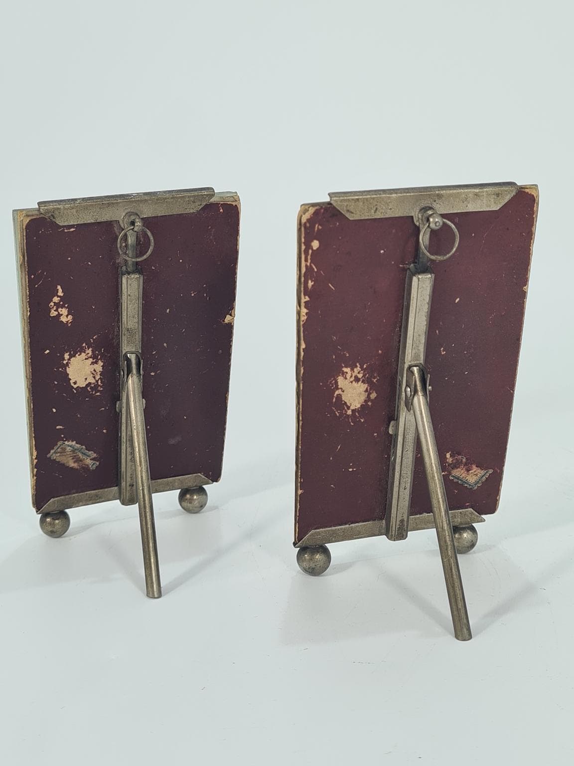 Para ramek na zdjęcia Belle Époque, szkło transparentne, metal, Francja, lata 1900. - 223332