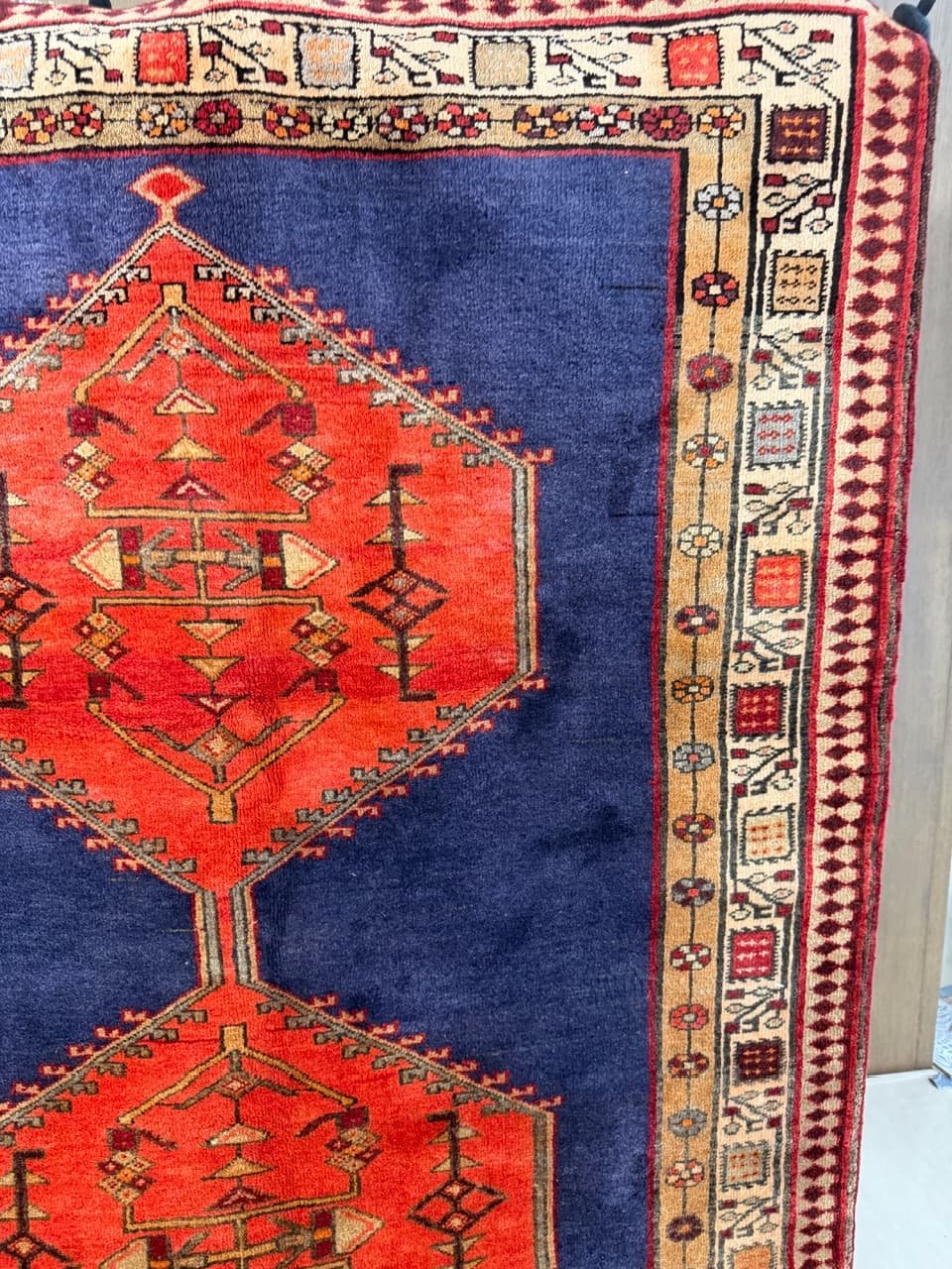 Chodnik Hamadan 310x140 cm, granatowy, wełna, Iran - 223395