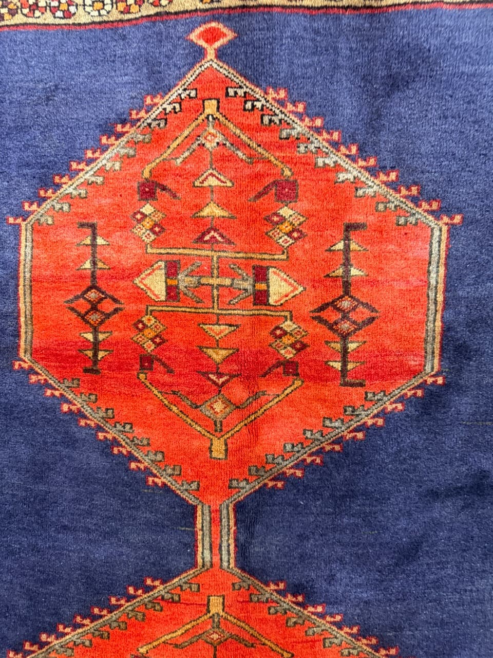 Chodnik Hamadan 310x140 cm, granatowy, wełna, Iran - 223400