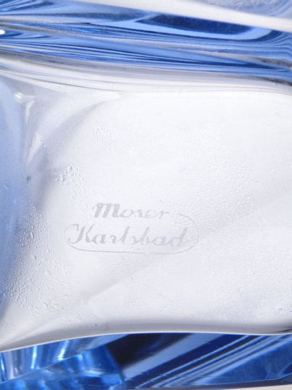 Serwis do wódki Art Deco, kryształ niebieski, Moser, Czechy, lata 20. - 223523