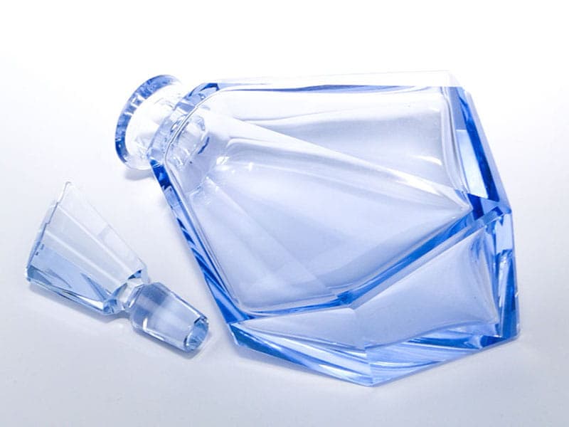 Serwis do wódki Art Deco, kryształ niebieski, Moser, Czechy, lata 20. - 223524