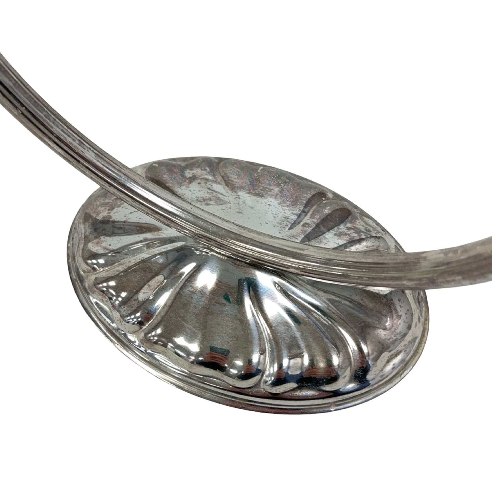 Świecznik Art Deco, srebrny, metal platerowany srebrem, Francja, lata 30. - 223545