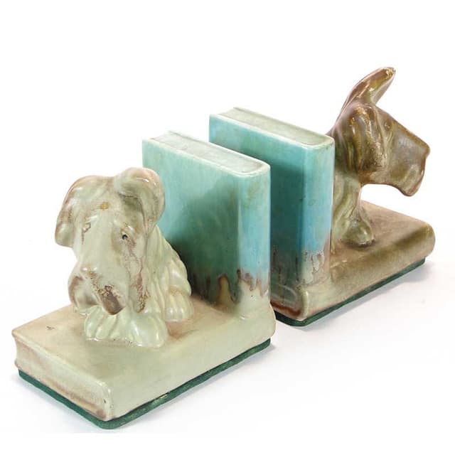 Podpórki do książek, multikolor, ceramika, proj. D. Urbach, Czechy, lata 30. - WYMIARY