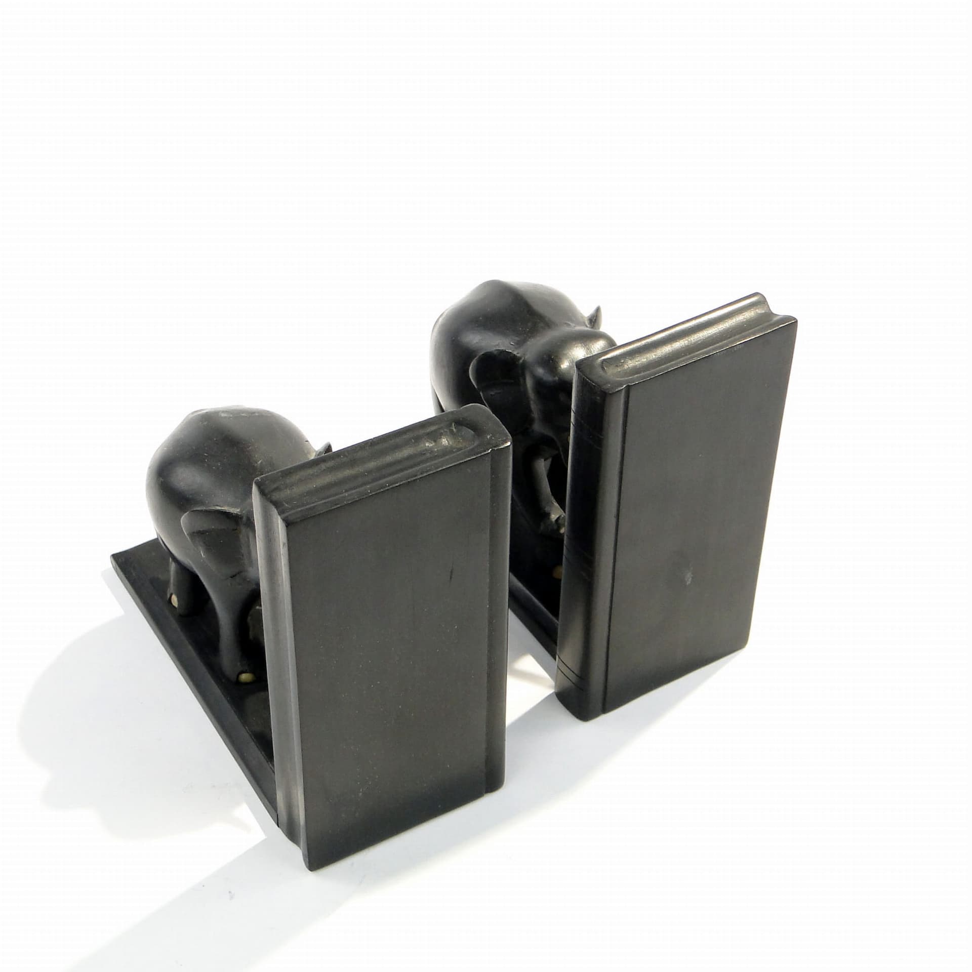 Para podpórek do książek, motyw słonia, palisander czarny, Sri Lanka, lata 50. - 223599