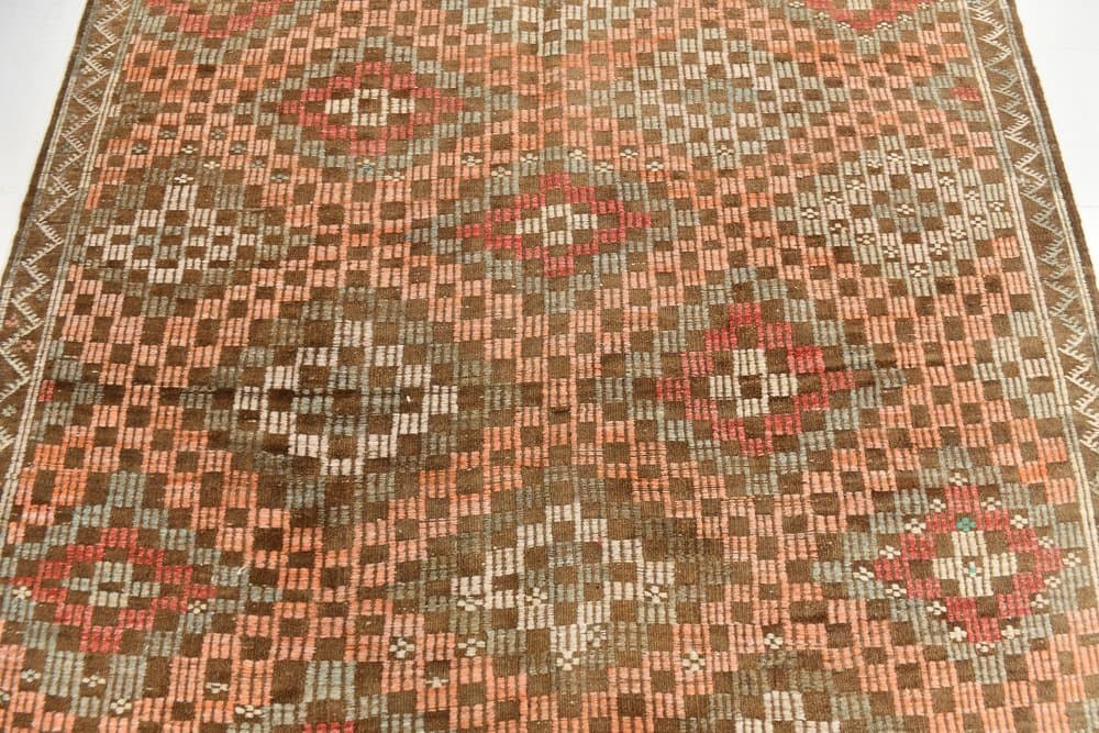 Kilim Rug 208x297 cm, green, red, wool, Turkey, 1960s - 223838