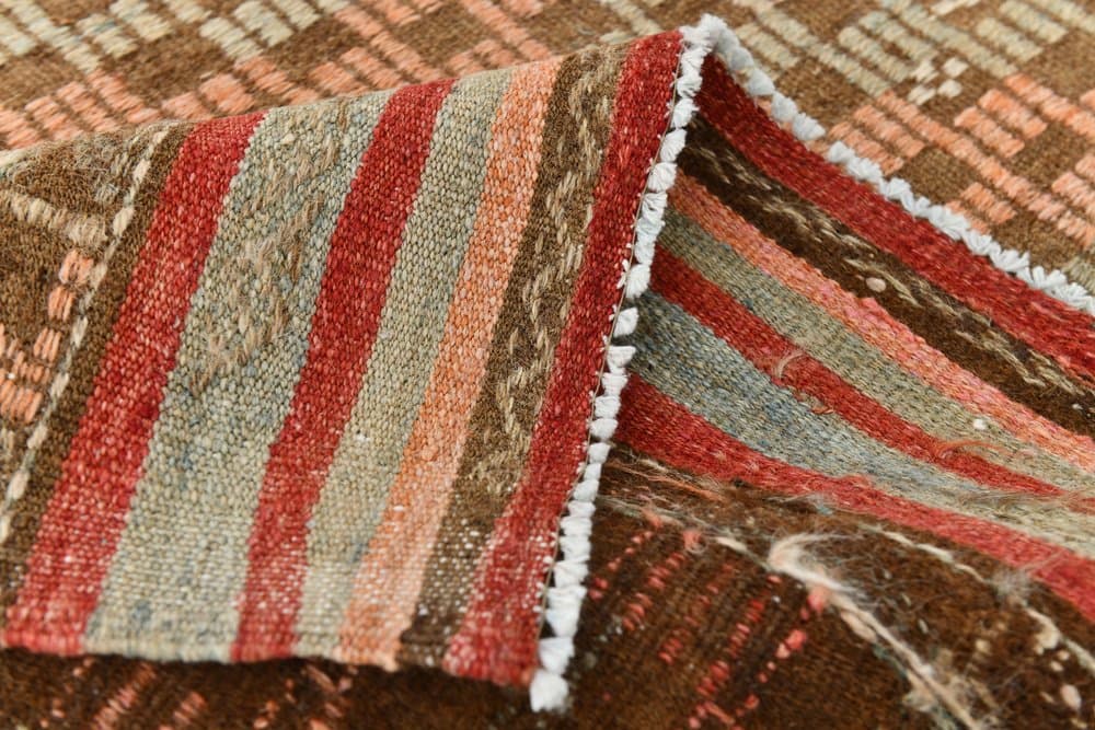 Kilim Rug 208x297 cm, green, red, wool, Turkey, 1960s - 223843