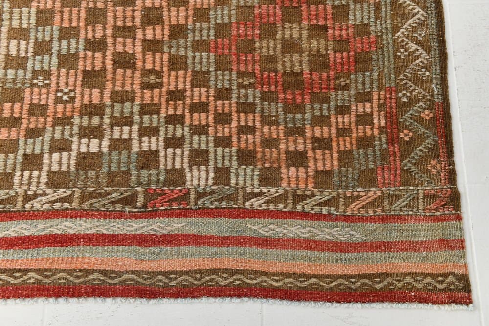 Kilim Rug 208x297 cm, green, red, wool, Turkey, 1960s - 223842