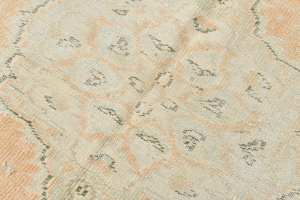 Dywan 251x185 cm, brzoskwiniowy, błękitny, wełna, Turcja, lata 70. - 223783