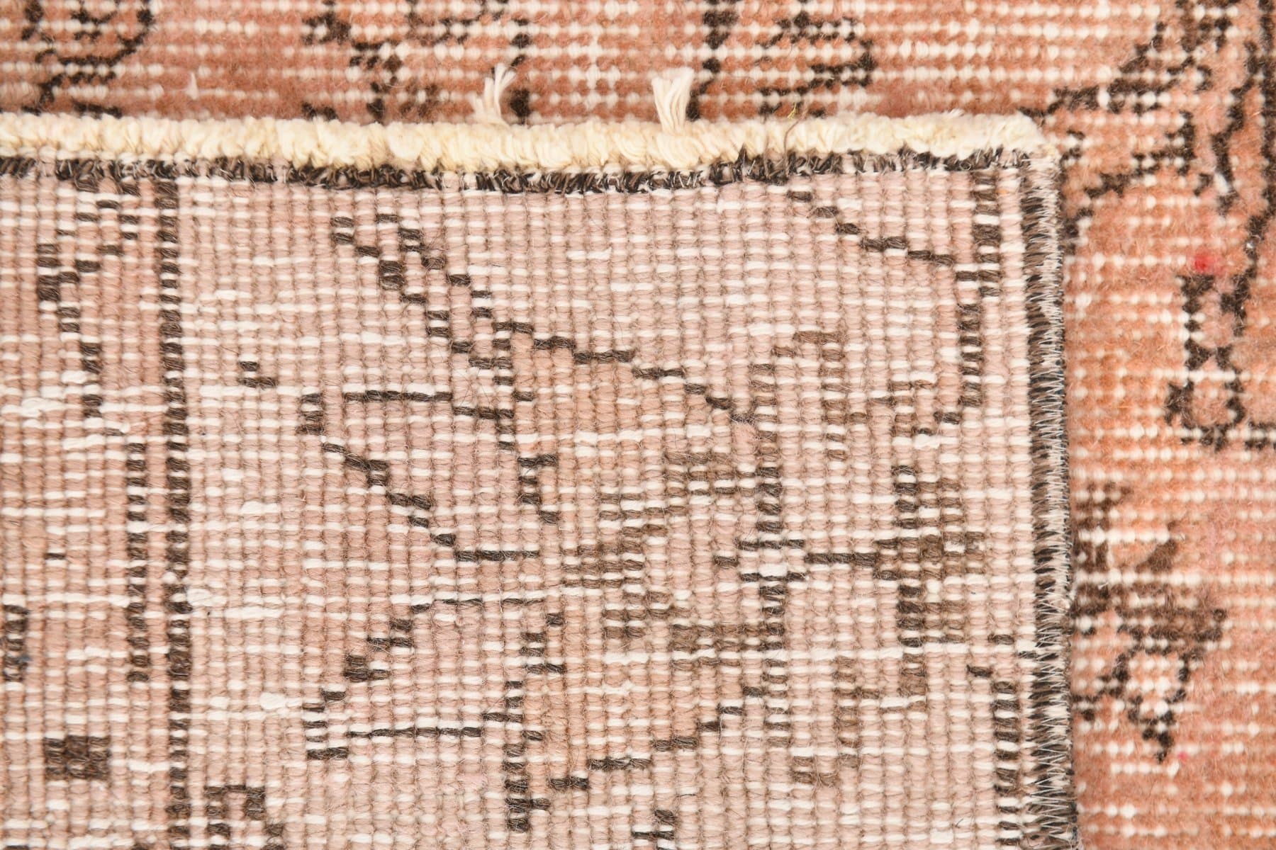 Chodnik 226x56 cm, różowy, wełna, Turcja, lata 70. - 223764