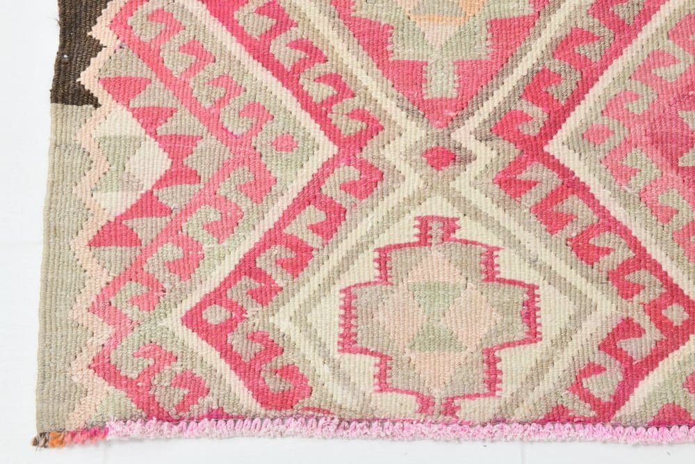 Kilim Rug 81x395 cm, pink, wool, Turkey, 1970s - 223718