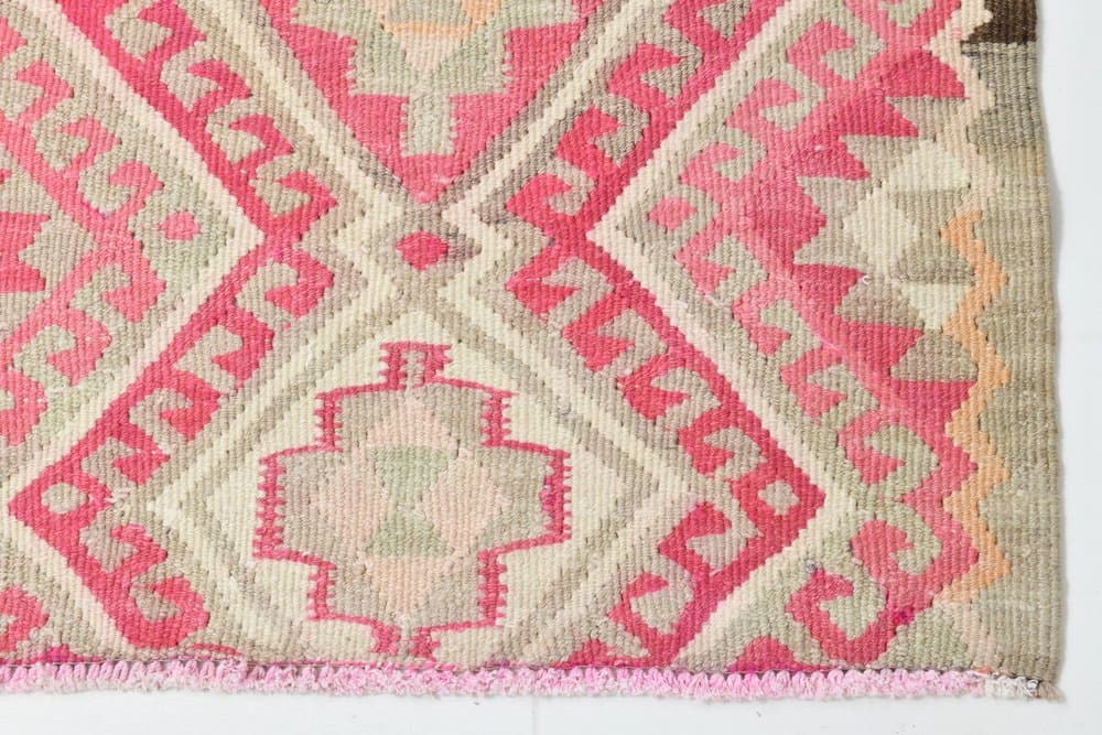 Kilim Rug 81x395 cm, pink, wool, Turkey, 1970s - 223719