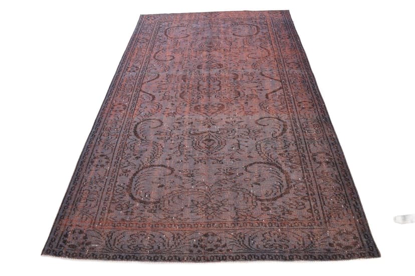 Dywan 166x268 cm, szaroniebieski, terakotowy, wełna, Turcja, lata 60.