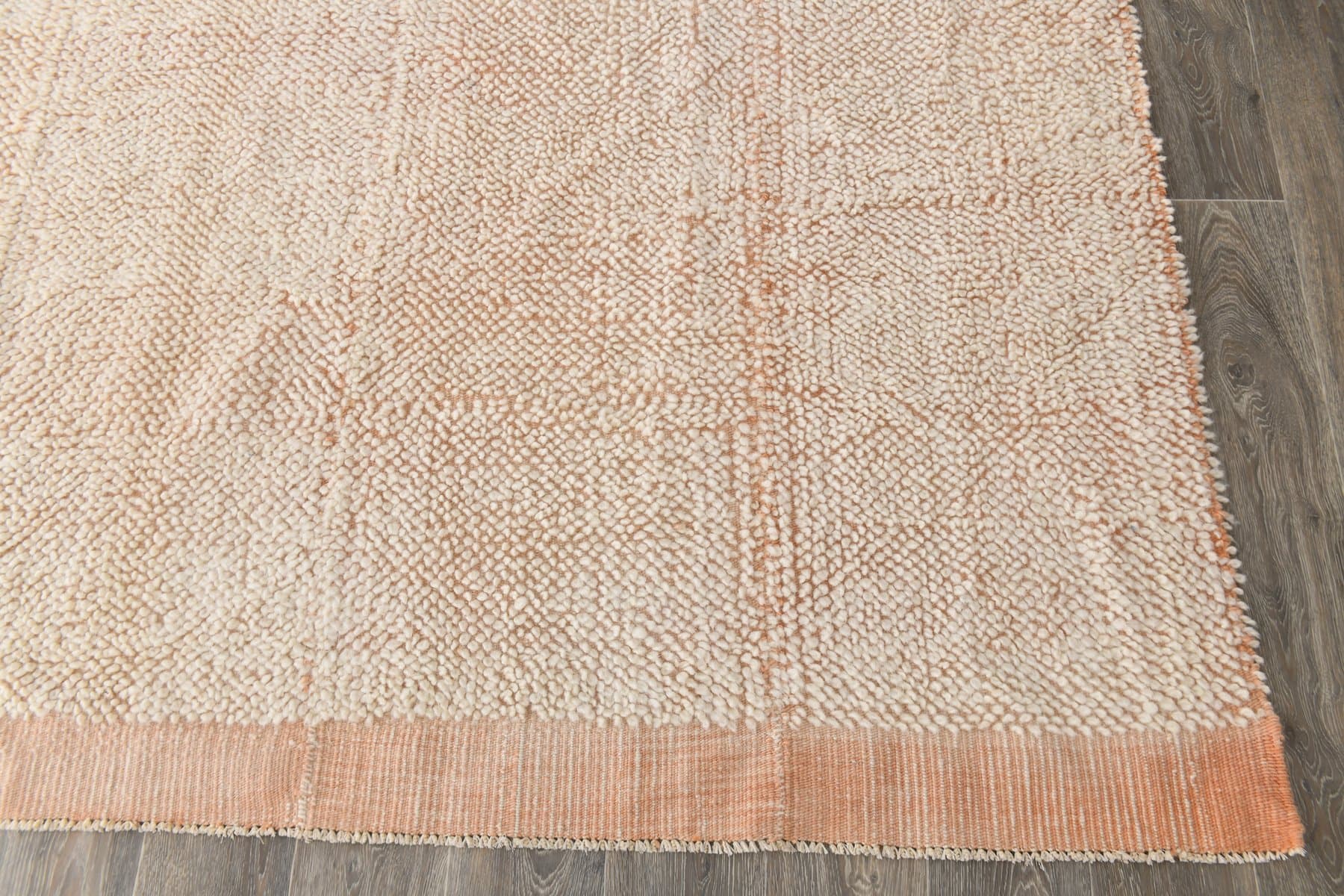 Kilim 306x253 cm, kremowy, łososiowy, wełna, Turcja, lata 70. - 224119