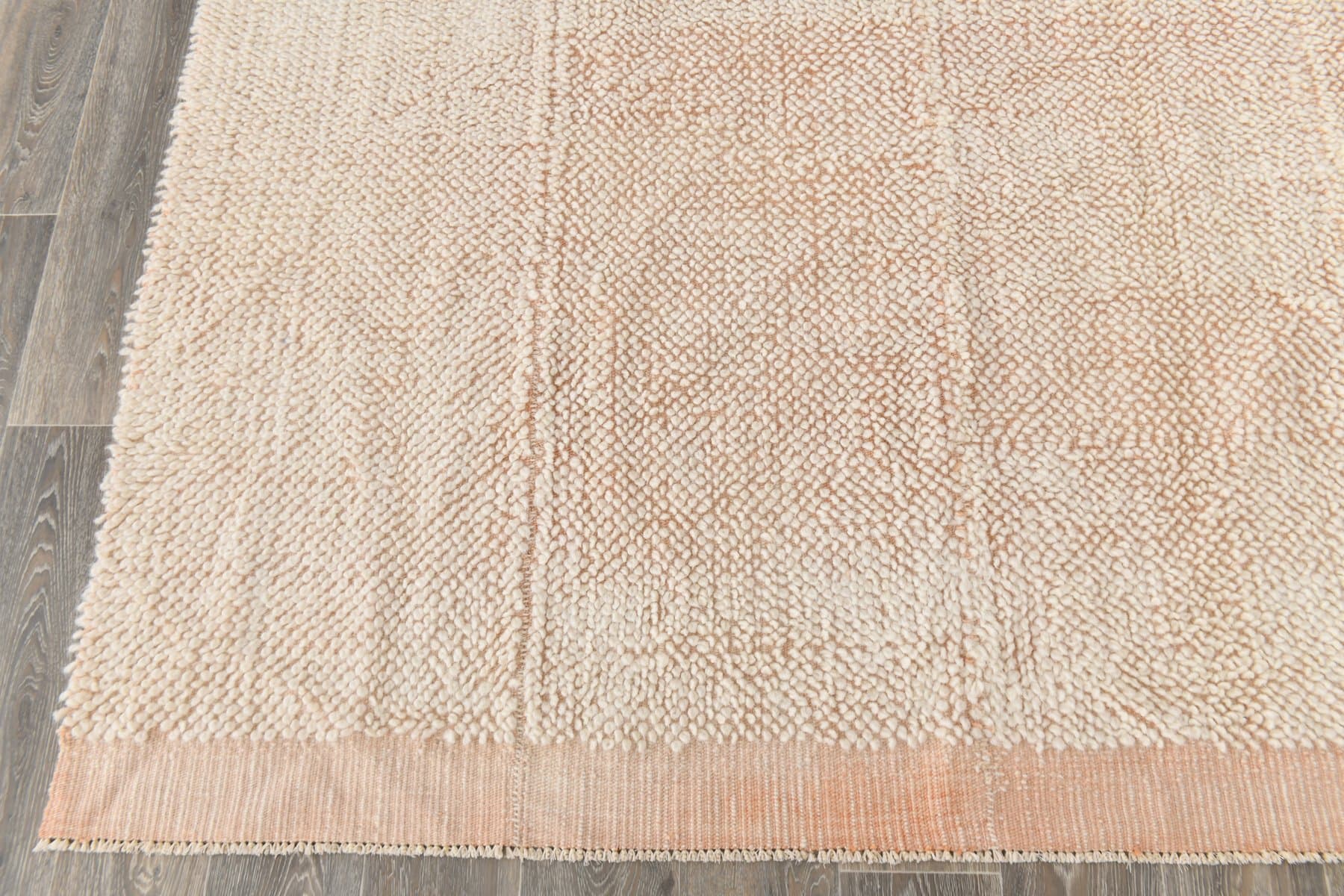 Kilim 306x253 cm, kremowy, łososiowy, wełna, Turcja, lata 70. - 224118