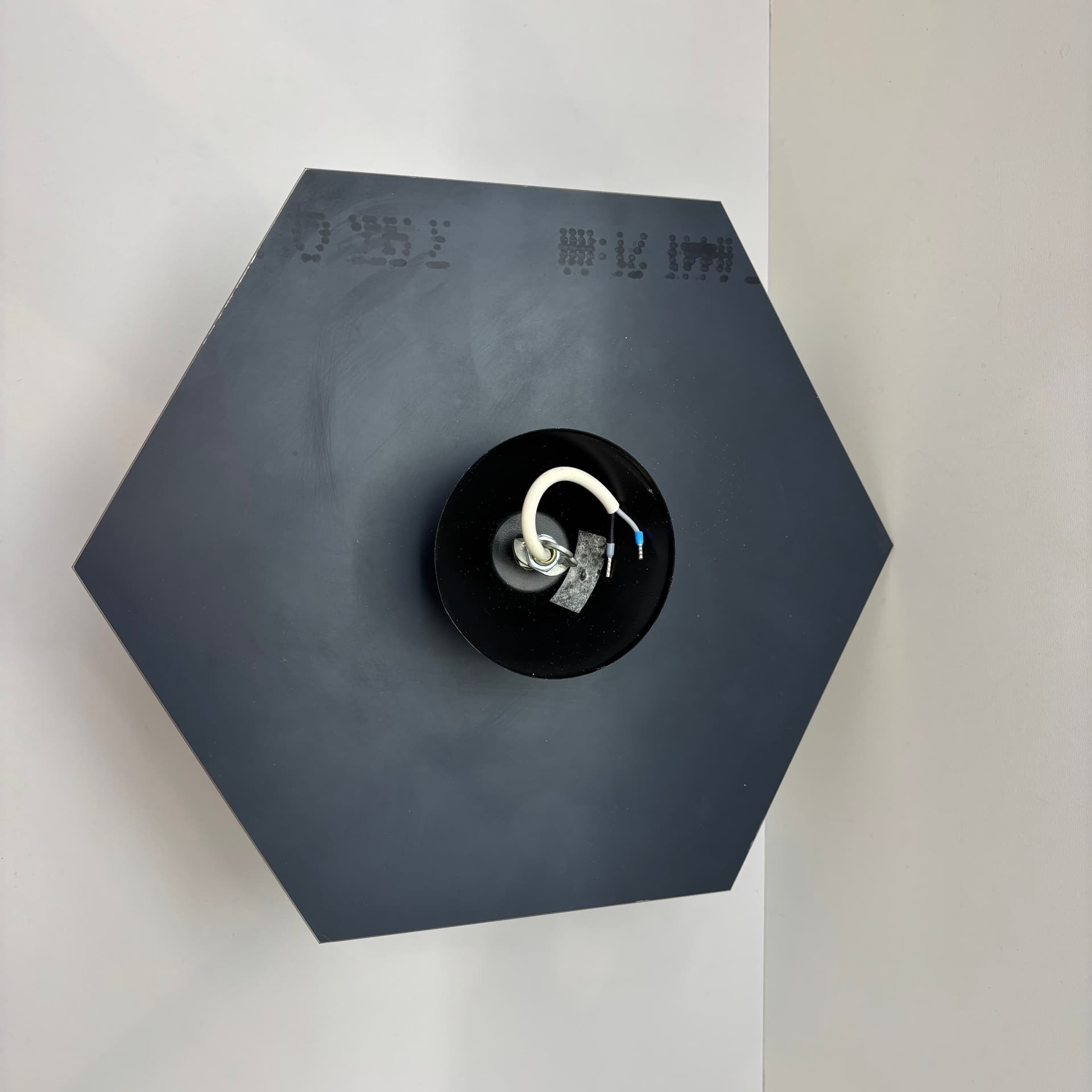 Plafon, lustrzany złoty, szkło, stal, Niemcy, lata 70. - 224048